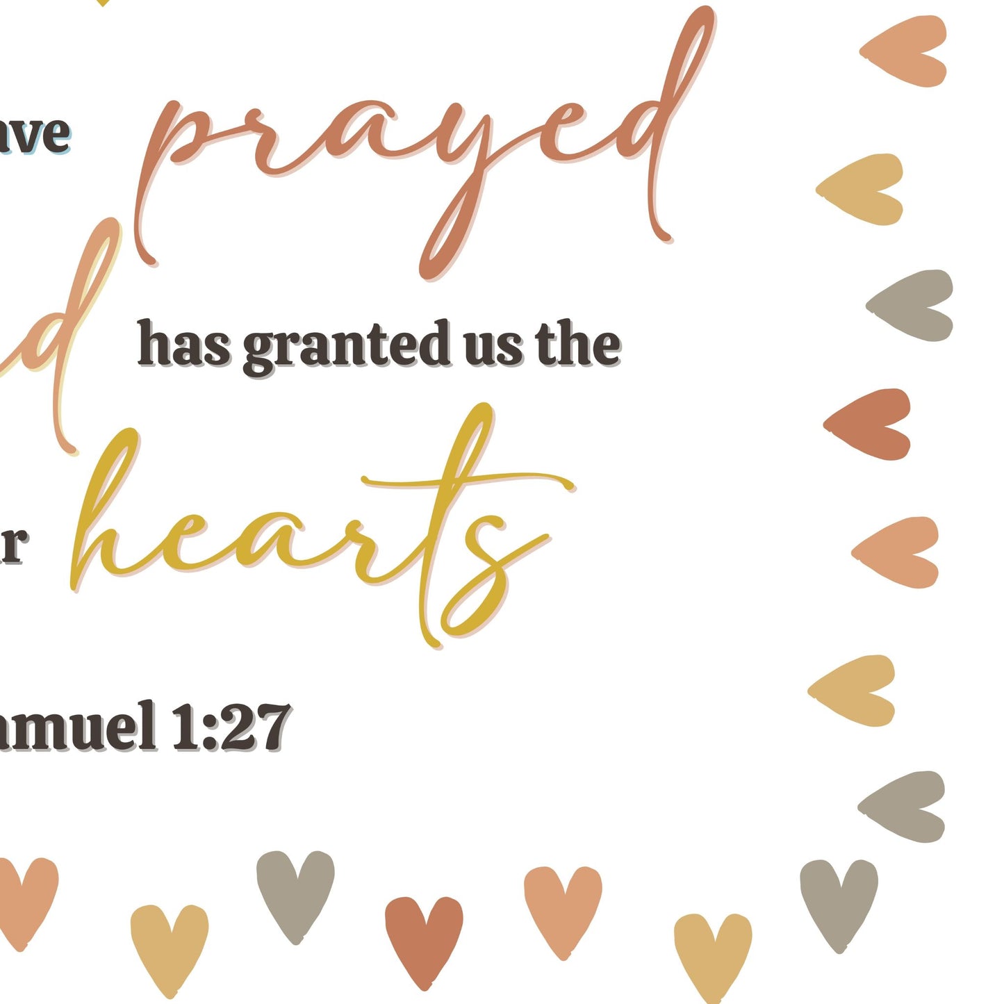 1 Samuel 1:27 Sign Custom Made Print Bible Verse Wall Art Personalized Name Sign For This Child We Have Prayed Hearts Sign Baby Nursery Art
