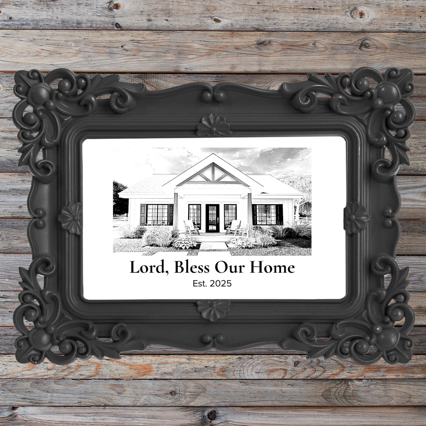 Drawing of a home print Sketched Print Housewarming Gift for Realtor Closing Gift Christian Poster