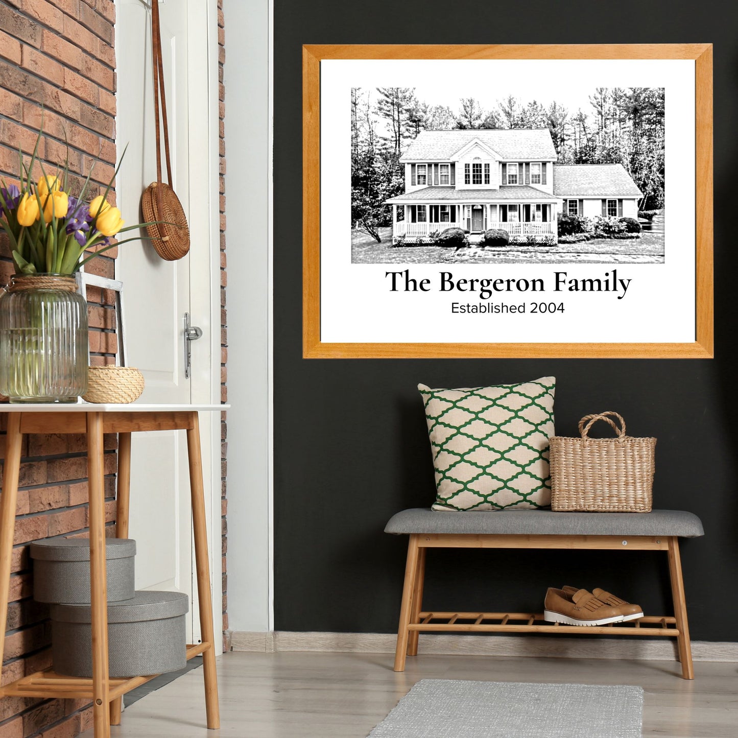 Drawing of a home print Sketched Print Housewarming Gift for Realtor Closing Gift Christian Poster