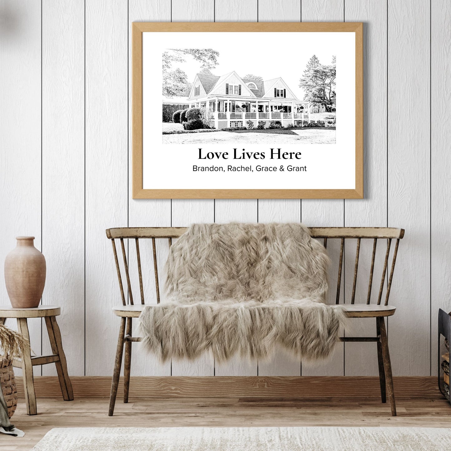 Drawing of a home print Sketched Print Housewarming Gift for Realtor Closing Gift Christian Poster