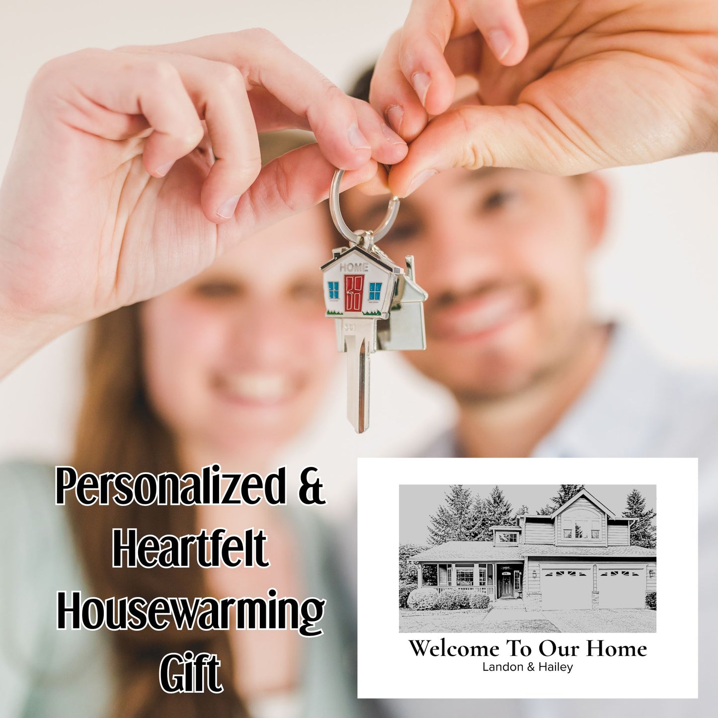 Drawing of a home print Sketched Print Housewarming Gift for Realtor Closing Gift Christian Poster