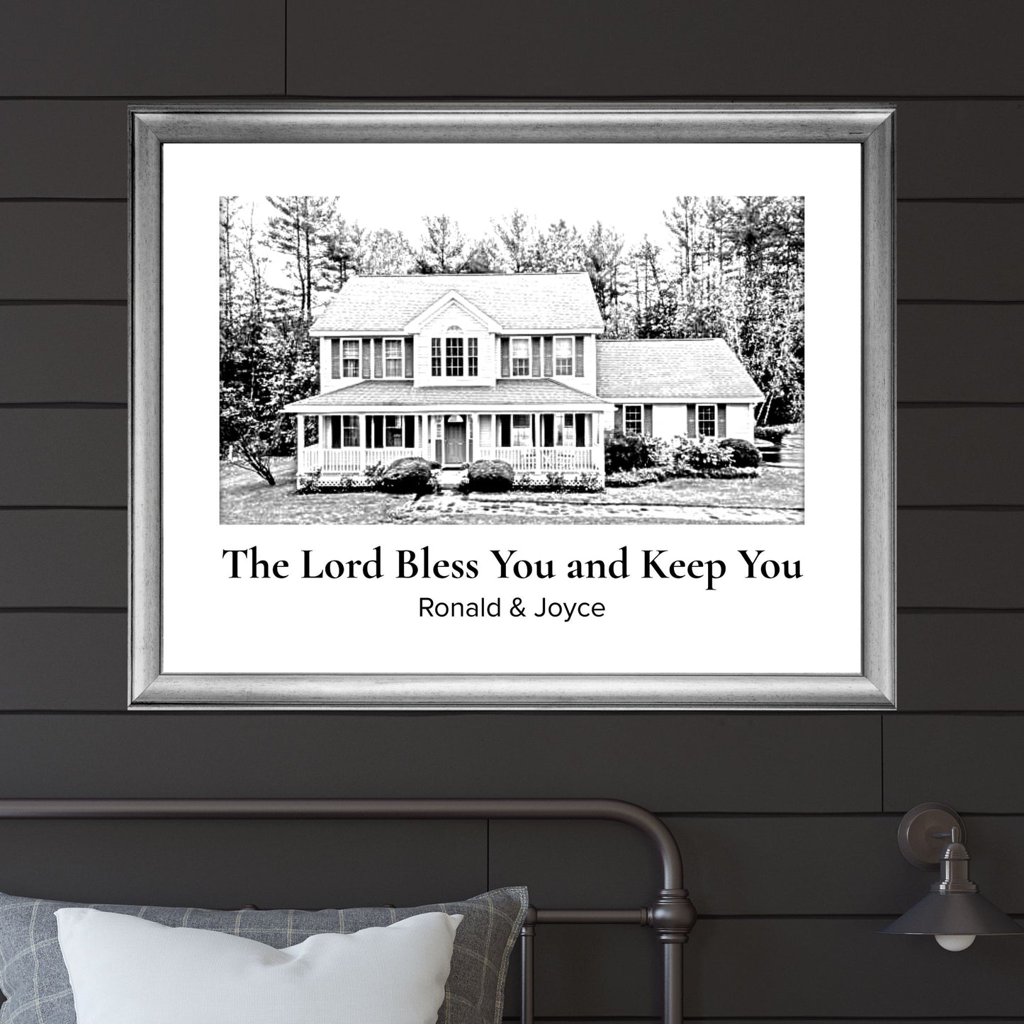 Drawing of a home print Sketched Print Housewarming Gift for Realtor Closing Gift Christian Poster