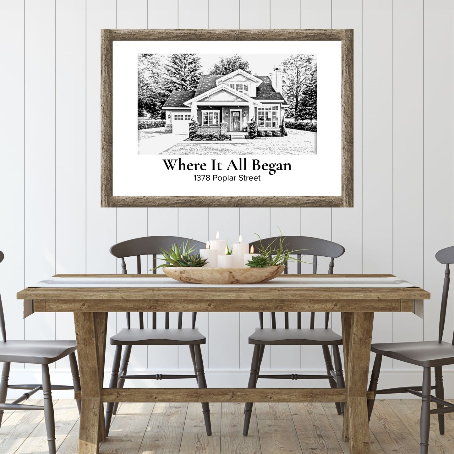 Drawing of a home print Sketched Print Housewarming Gift for Realtor Closing Gift Christian Poster