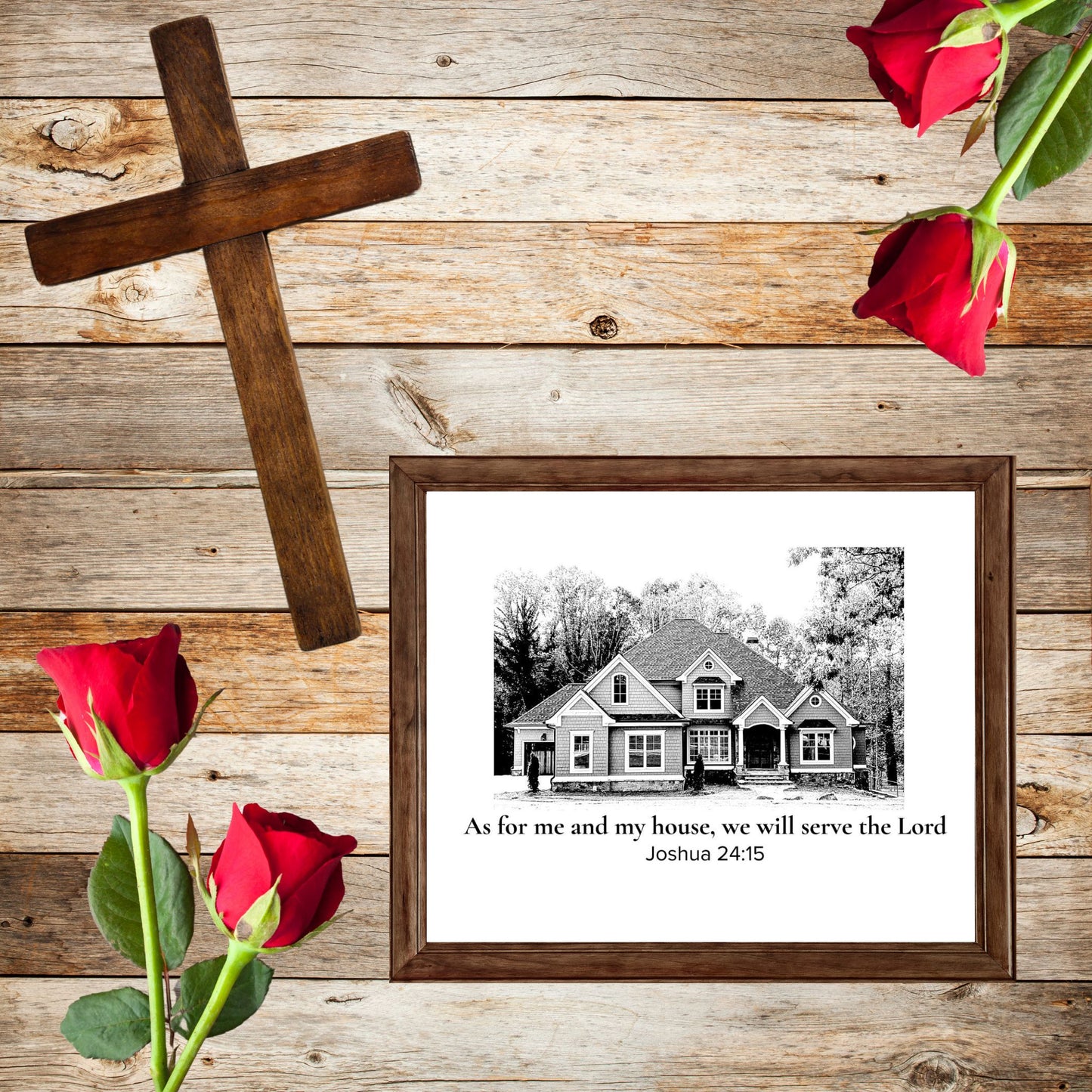 Drawing of a home print Sketched Print Housewarming Gift for Realtor Closing Gift Christian Poster