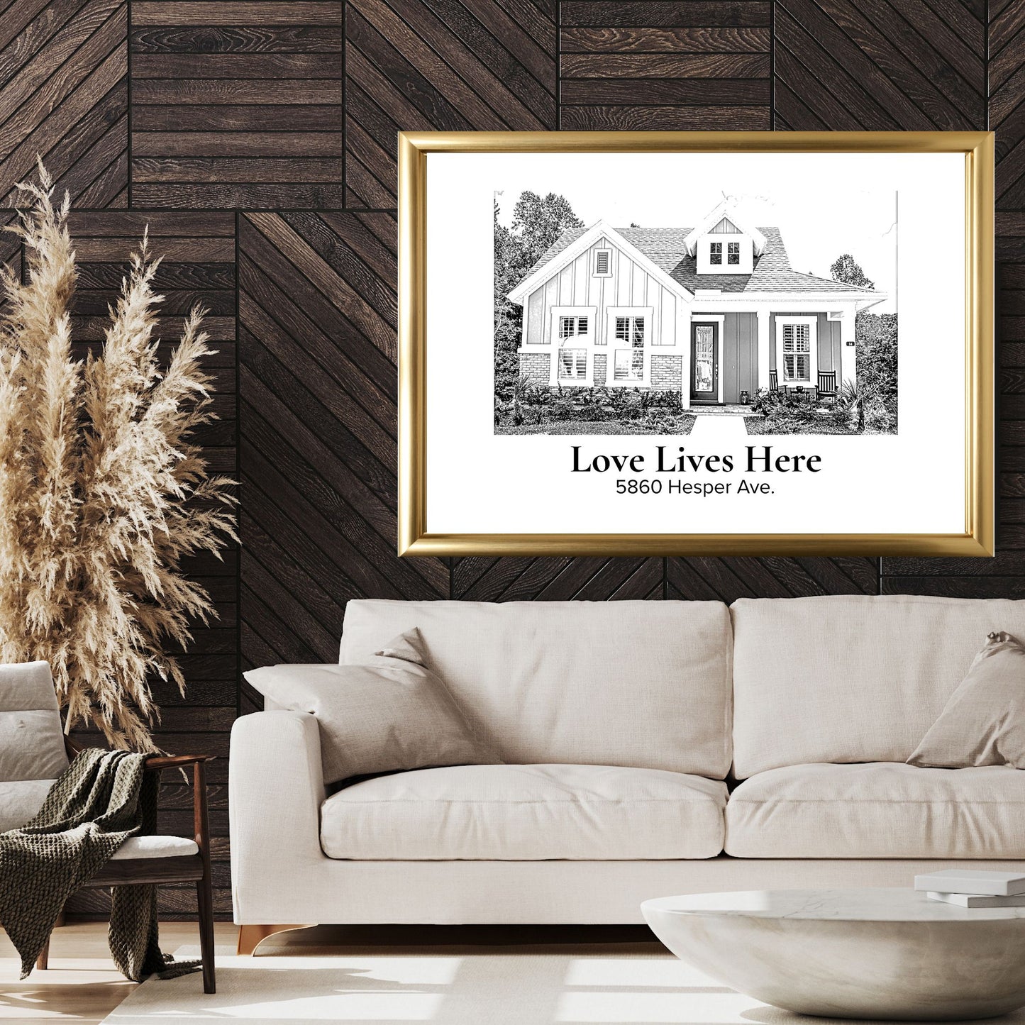 Drawing of a home print Sketched Print Housewarming Gift for Realtor Closing Gift Christian Poster