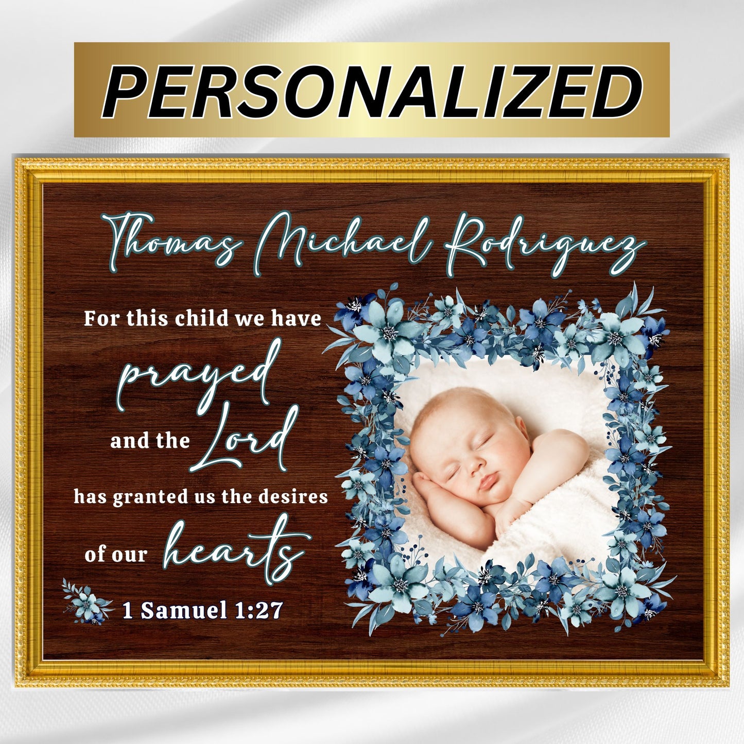 1 Samuel 1:27 Sign For This Child We Have Prayed Christian Wall Art Nursery Wall Art Custom Made Sign Above Crib Sign Baby Picture Newborn