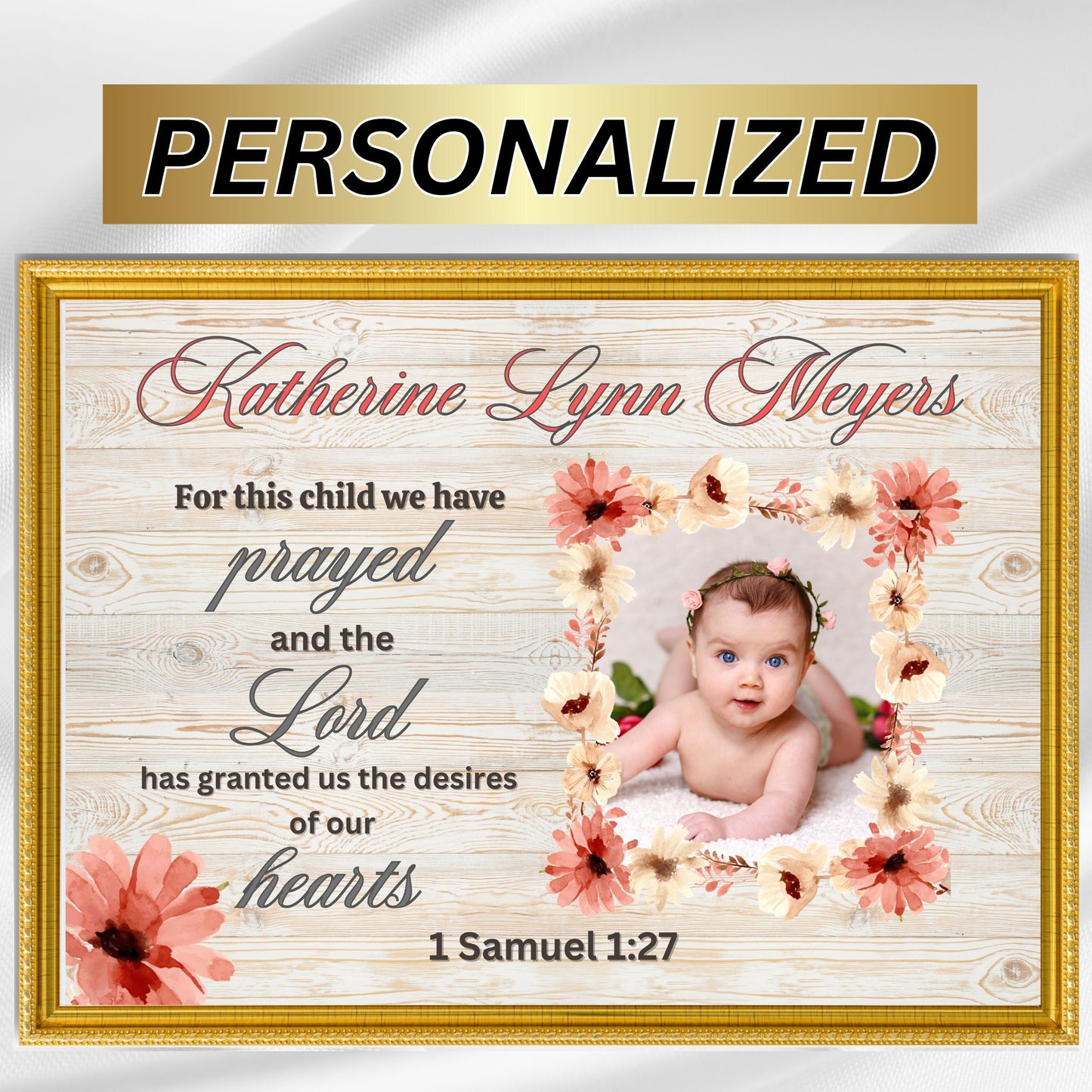 1 Samuel 1:27 Sign For This Child We Have Prayed Christian Wall Decor Nursery Wall Art Horizontal Sign Above Crib Sign Nursery Signs Newborn