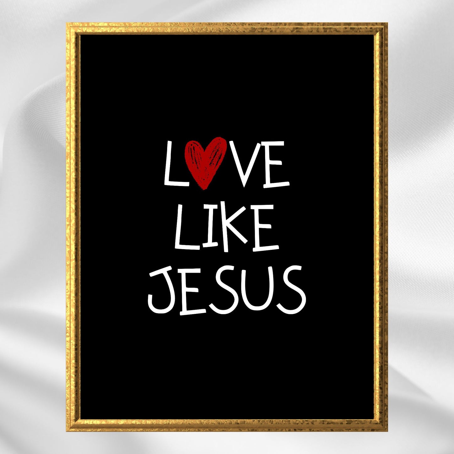 Love Like Jesus Poster Print Religious Poster Jesus is Love Children's Playroom Decor Child's Nursery Baby Shower Gift Minimalist Print Classic Semi-Glossy Paper Poster BlackClassic Semi-Glossy Paper Poster
