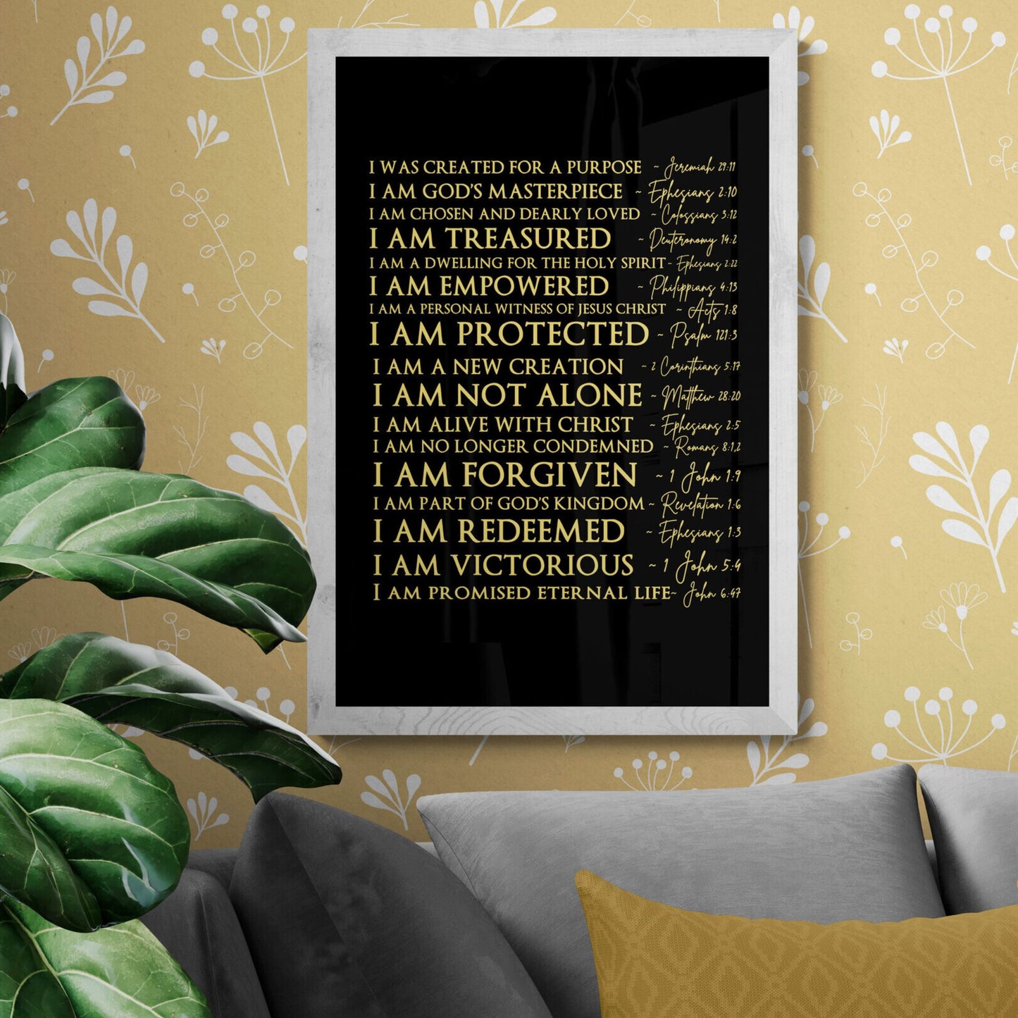 I was Created For a Purpose Christian Wall Art Bible Verse Print God's Promise of Eternal Life Printable Digital Download