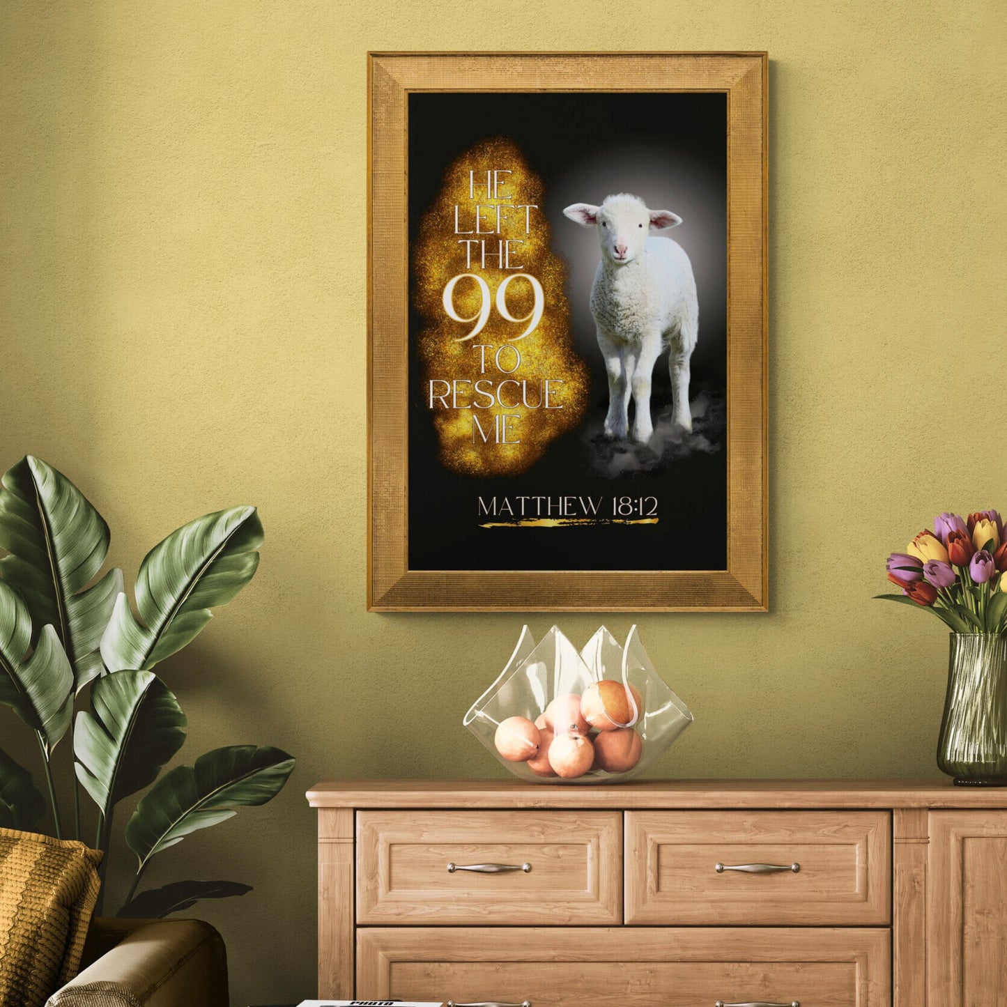 Matthew 18:12 Bible Verse Print He Left the 99 to Rescue Me Poster Christian Inspired Print