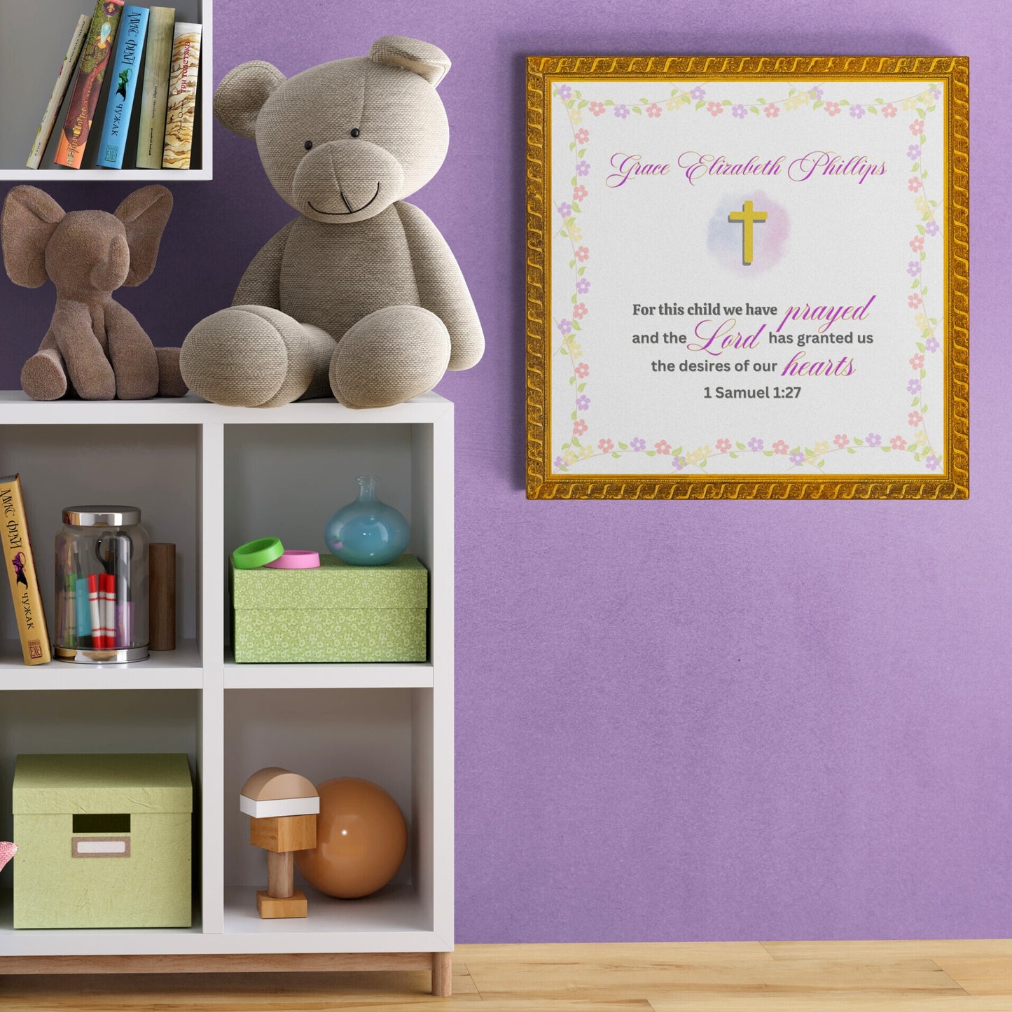 1 Samuel 1:27 Sign For This Child We Have Prayed Christian Wall Decor Nursery Wall Art Horizontal Sign Above Crib Sign Nursery Signs Newborn