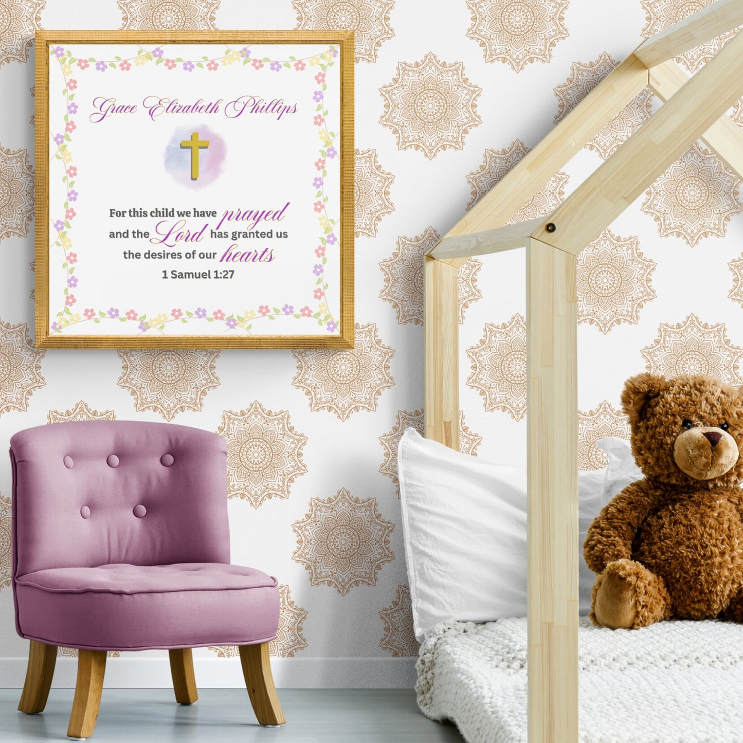 1 Samuel 1:27 Sign For This Child We Have Prayed Christian Wall Decor Nursery Wall Art Horizontal Sign Above Crib Sign Nursery Signs Newborn