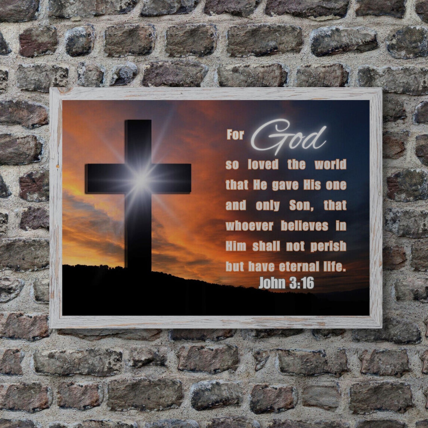 John 3:16 Poster For God So Loved the World Sign Christian Wall Art Bible Verse Wall Art I am the Light of the World Eternal Life Print