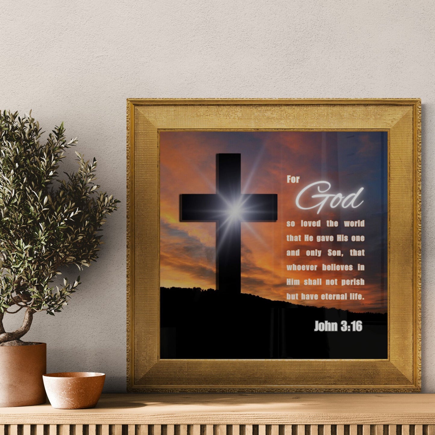 John 3:16 Poster For God So Loved the World Sign Christian Wall Art Bible Verse Wall Art I am the Light of the World Eternal Life Print