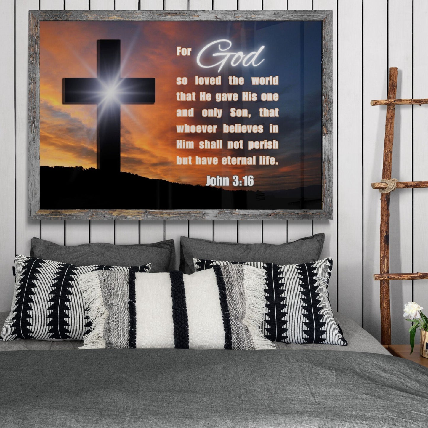 John 3:16 Poster For God So Loved the World Sign Christian Wall Art Bible Verse Wall Art I am the Light of the World Eternal Life Print