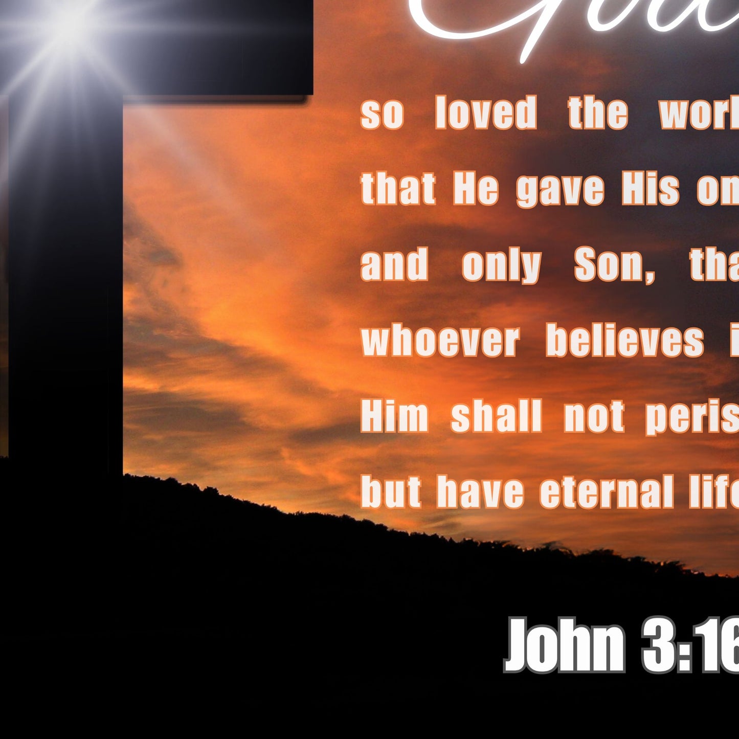 John 3:16 Poster For God So Loved the World Sign Christian Wall Art Bible Verse Wall Art I am the Light of the World Eternal Life Print
