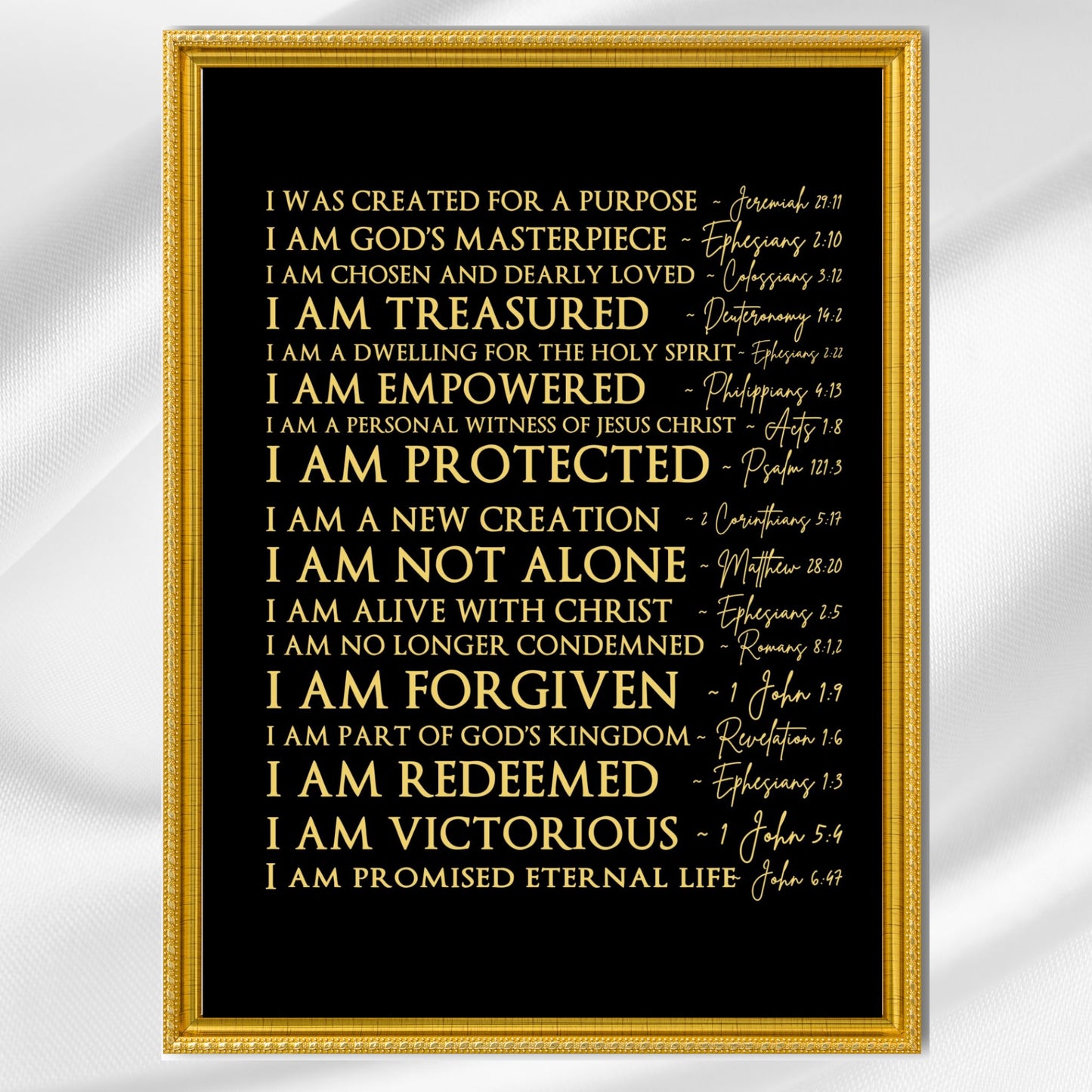 I was Created For a Purpose Christian Wall Art Bible Verse Print God's Promise of Eternal Life Printable Digital Download