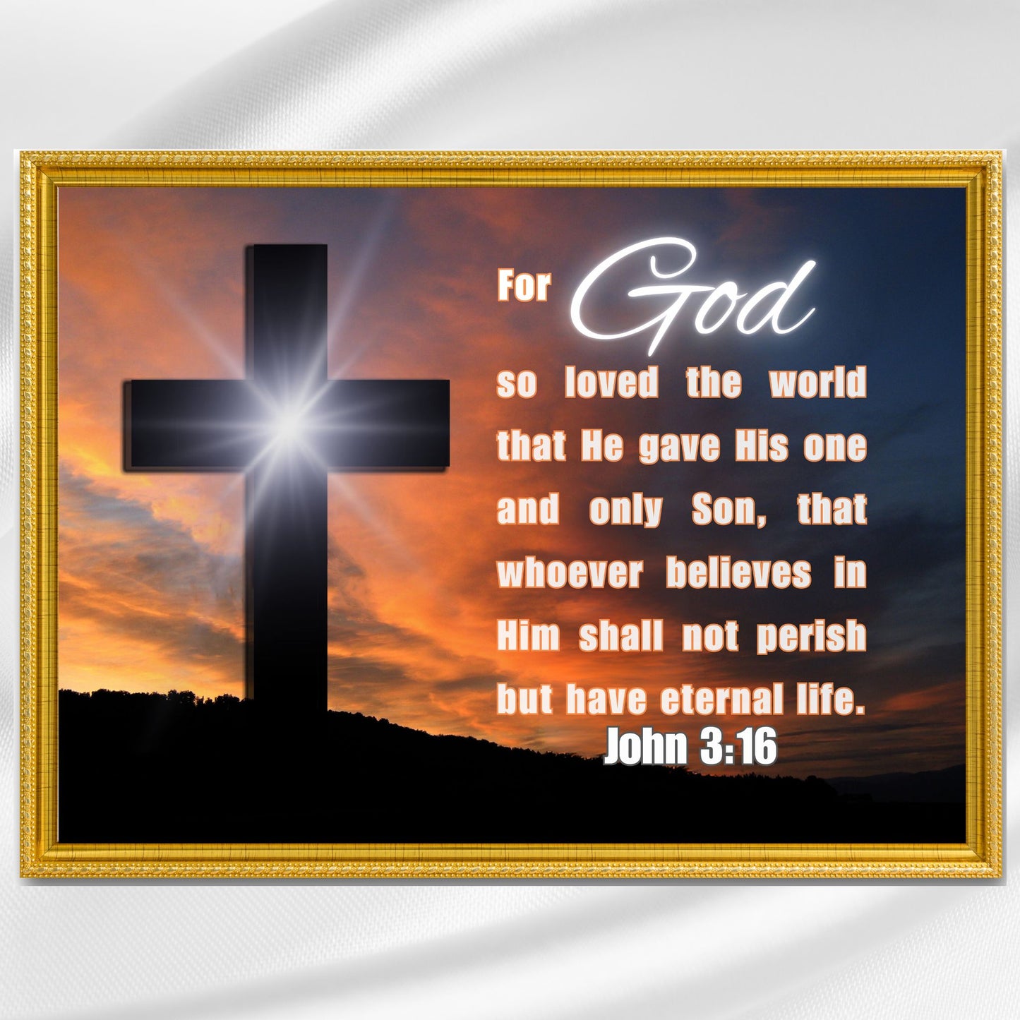 John 3:16 Poster For God So Loved the World Sign Christian Wall Art Bible Verse Wall Art I am the Light of the World Eternal Life Print