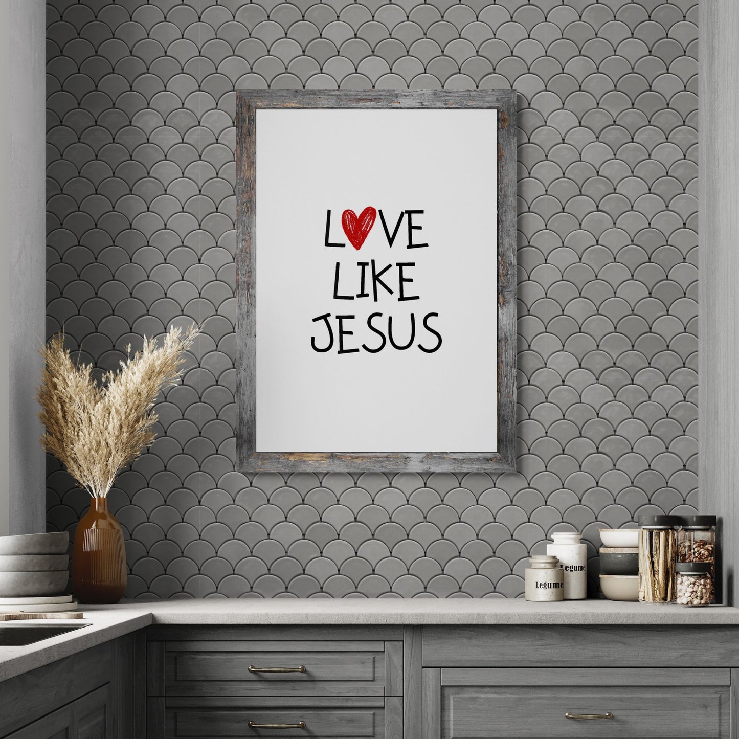 Love Like Jesus Poster Print Religious Poster Jesus is Love Children's Playroom Decor Child's Nursery Baby Shower Gift Minimalist Print Classic Semi-Glossy Paper Poster