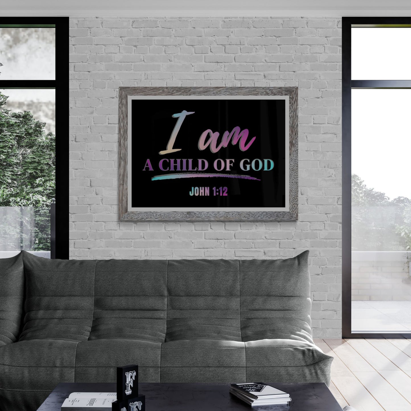 John 1:12 Bible Verse Print Christian Wall Art I am a child of God Poster Behold I am God's Child I am his Colorful Religious Art God Art Classic Semi-Glossy Paper Poster