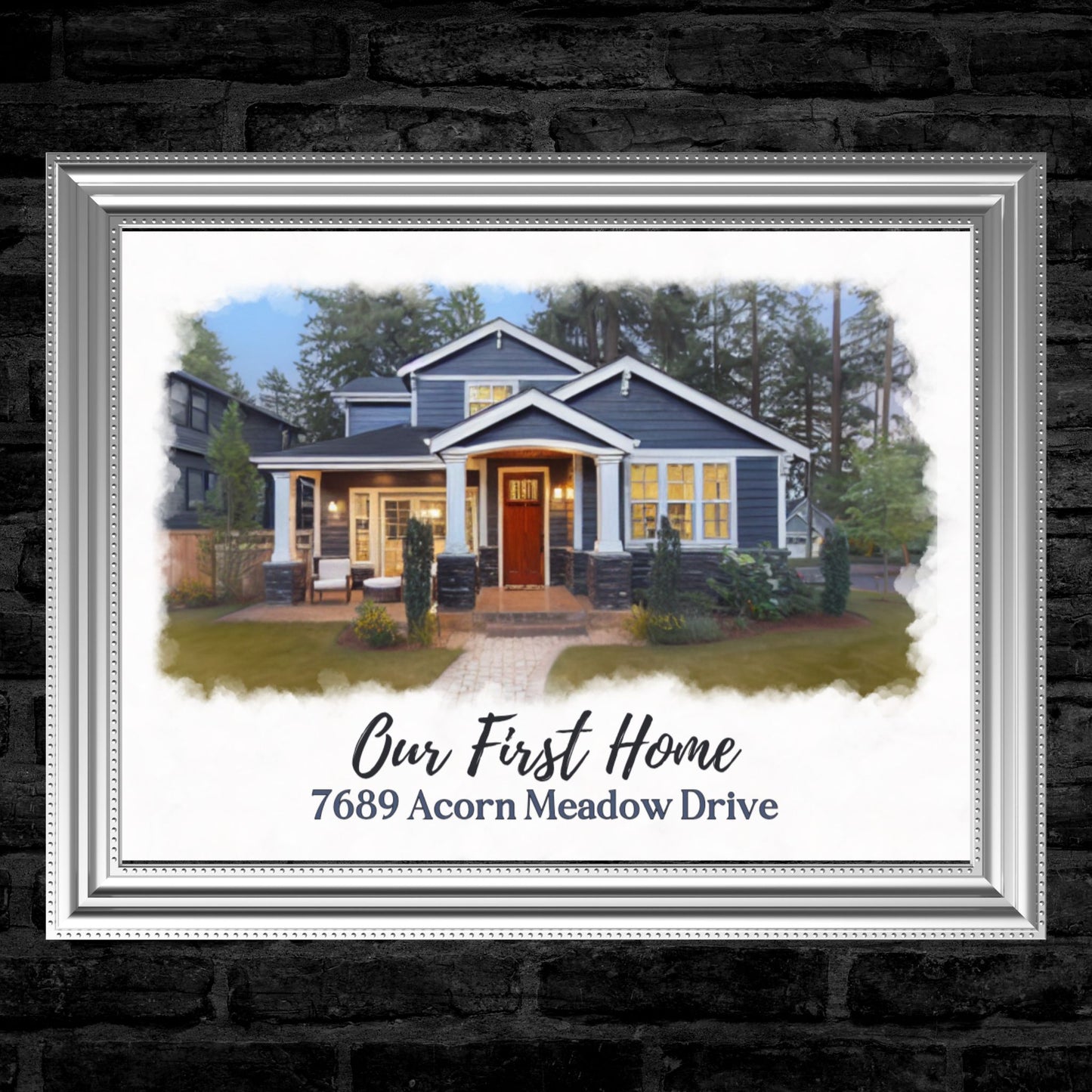 Bless Our Home Poster Print Painted House Personalized and Customizable Christian Themed Print
