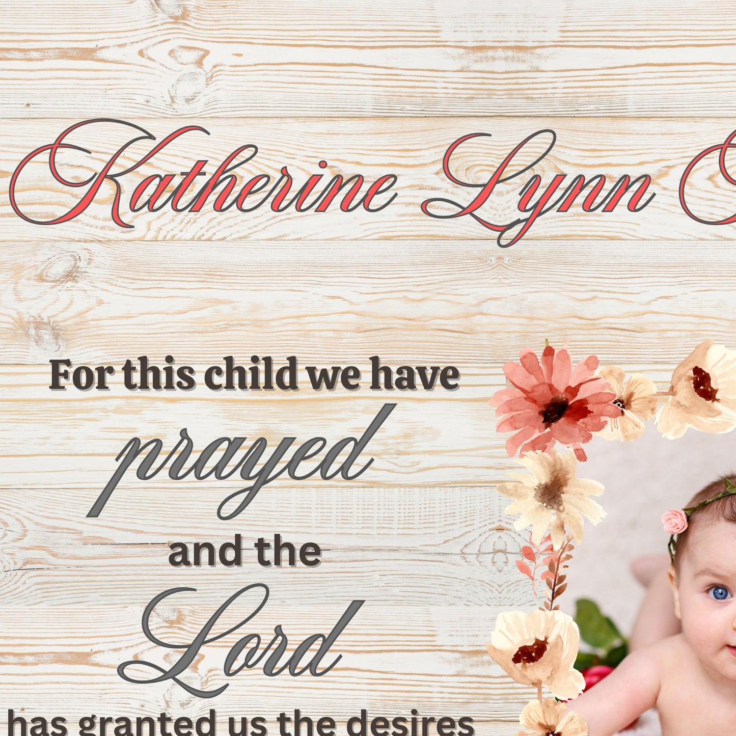 1 Samuel 1:27 Sign For This Child We Have Prayed Christian Wall Decor Nursery Wall Art Horizontal Sign Above Crib Sign Nursery Signs Newborn