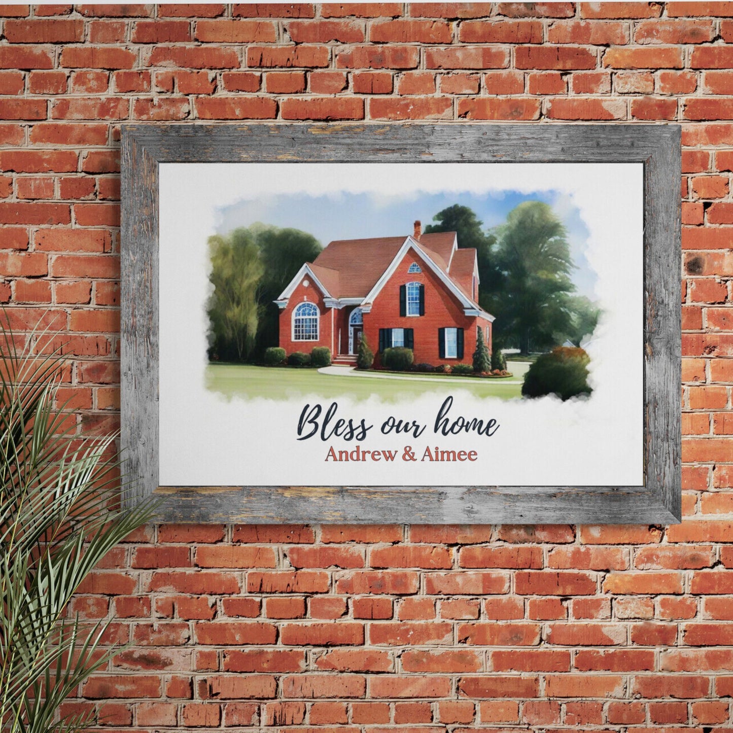 Bless Our Home Poster Print Painted House Personalized and Customizable Christian Themed Print
