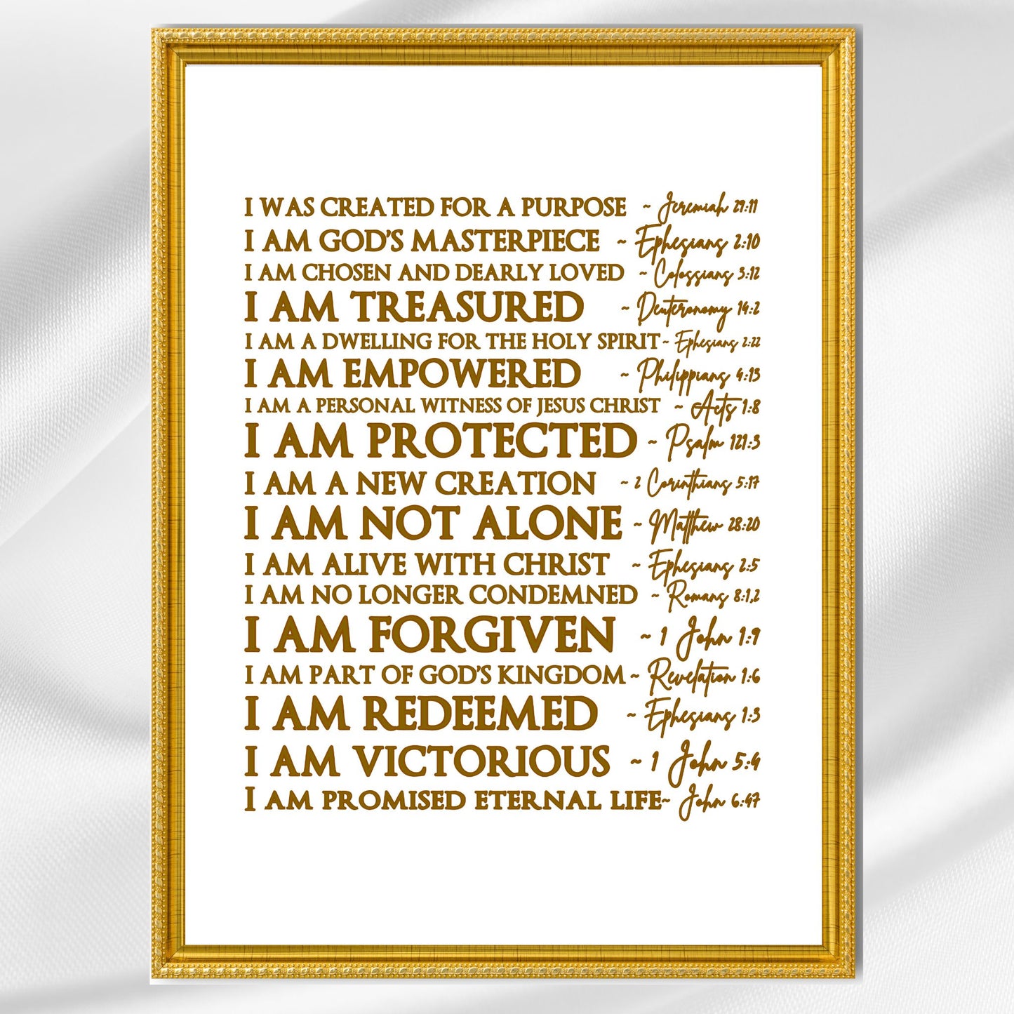 I was Created For a Purpose Christian Wall Art Bible Verse Print God's Promise of Eternal Life Christian Gift Classic Semi-Glossy Paper Poster