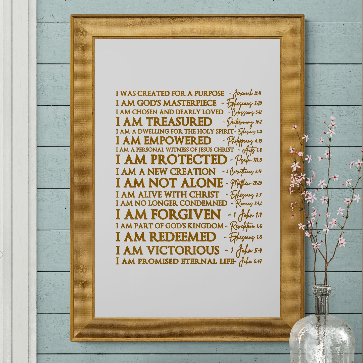 I was Created For a Purpose Christian Wall Art Bible Verse Print God's Promise of Eternal Life Christian Gift Classic Semi-Glossy Paper Poster