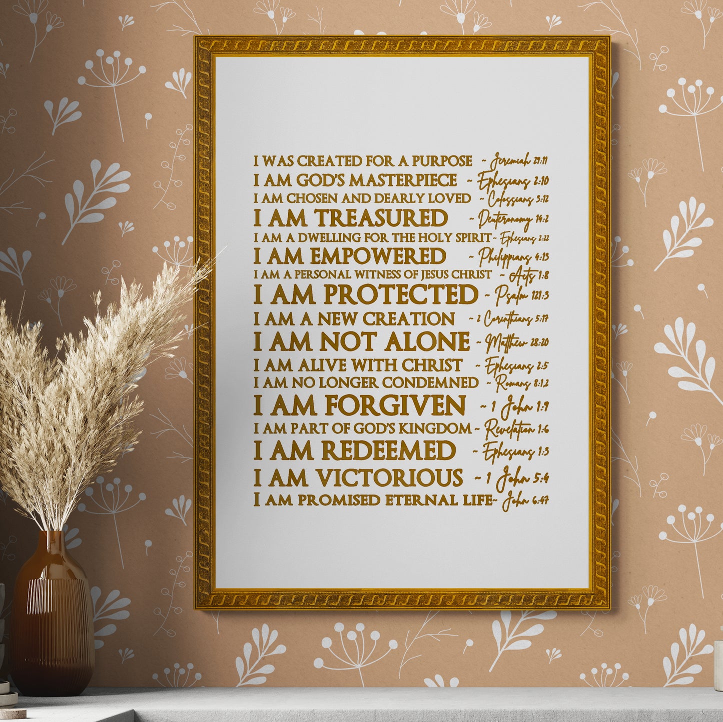 I was Created For a Purpose Christian Wall Art Bible Verse Print God's Promise of Eternal Life Printable Digital Download Christian Gift