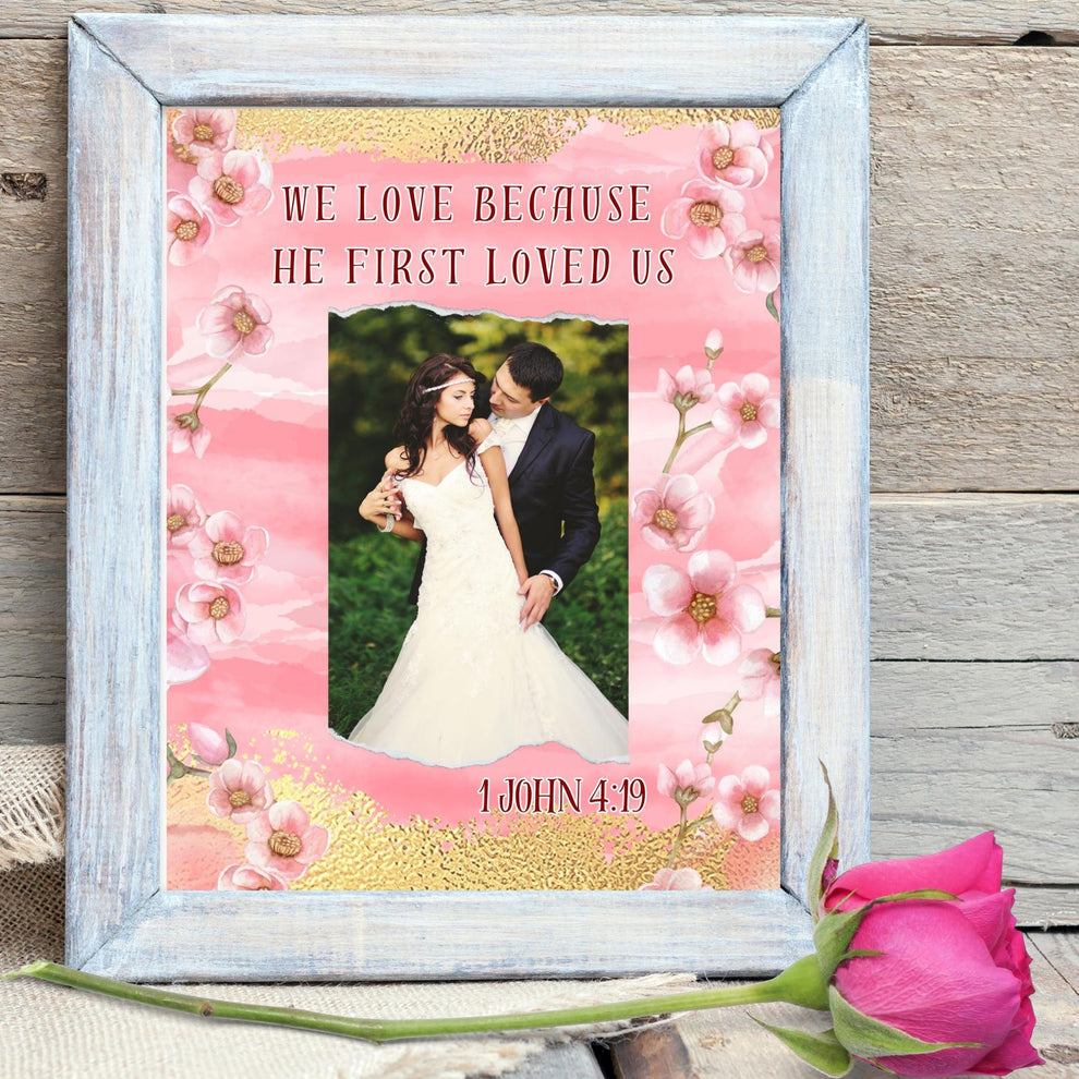 1 John 4:19 Bible Verse Custom Made Personalized Family Sign Couple Pr ...