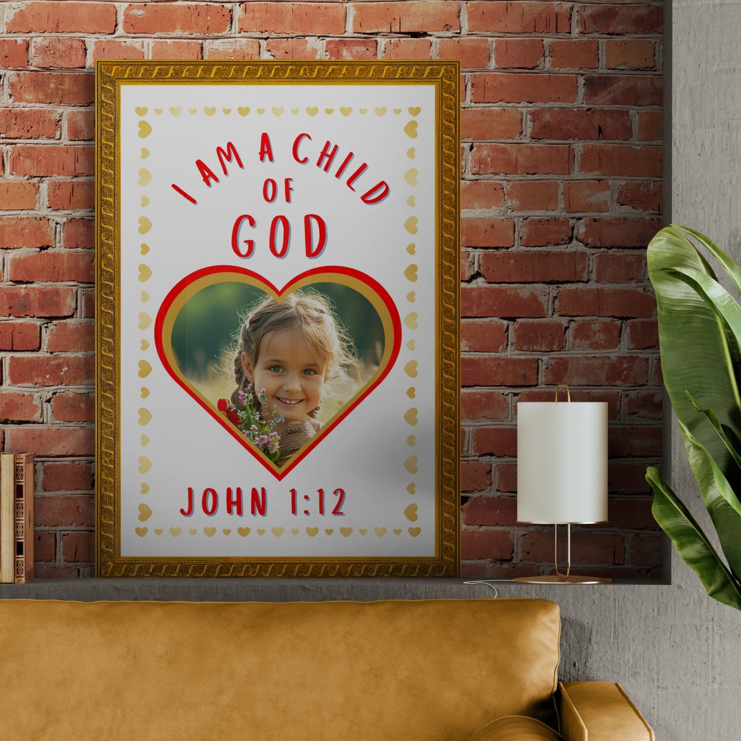 John 1:12 Bible Verse Print I Am A Child of God Poster Personalized Custom Made Christian Wall Art Bible Verse Poster Baby Nursery Gift