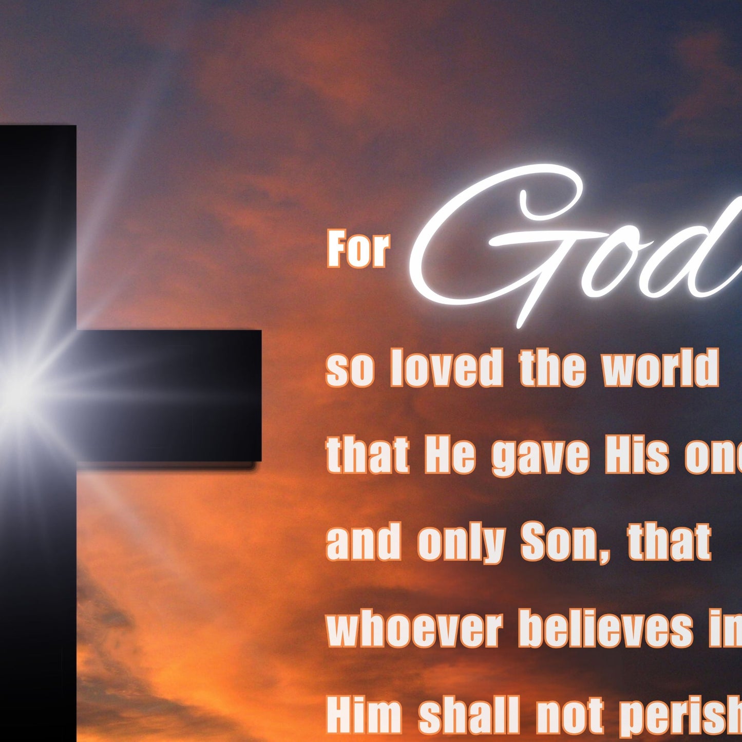 John 3:16 Poster For God So Loved the World Sign Christian Wall Art Bible Verse Wall Art I am the Light of the World Eternal Life Print