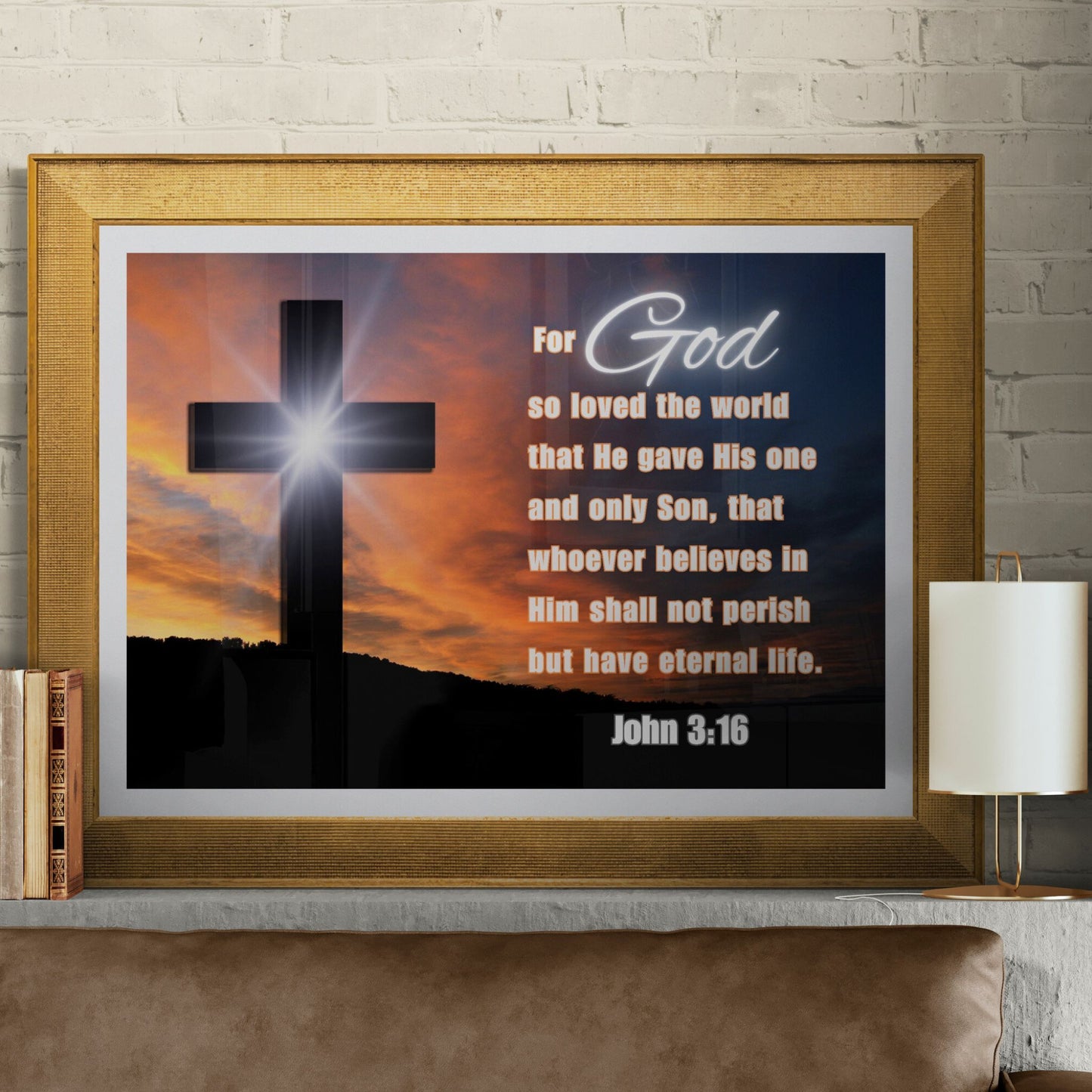 John 3:16 Poster For God So Loved the World Sign Christian Wall Art Bible Verse Wall Art I am the Light of the World Eternal Life Print