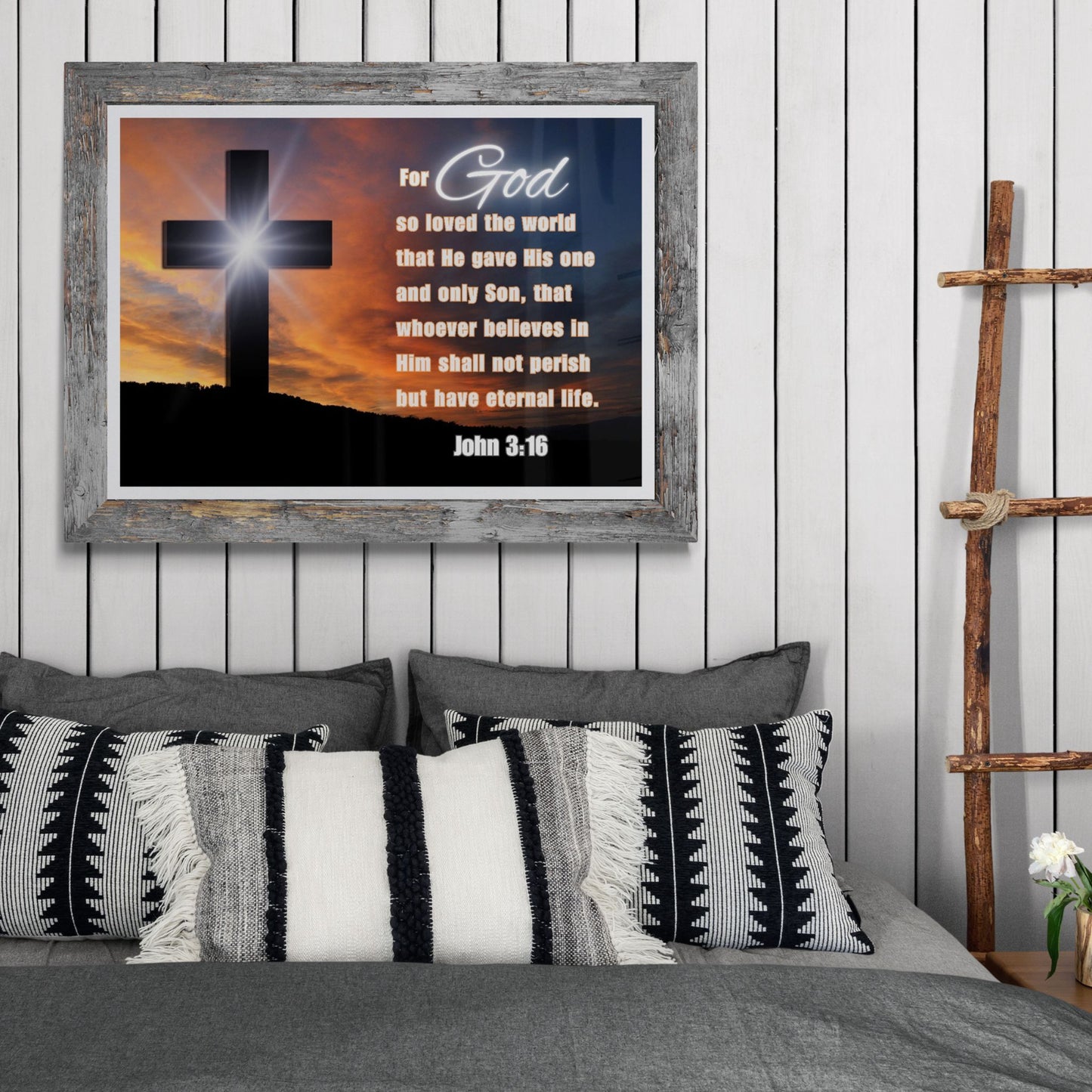 John 3:16 Poster For God So Loved the World Sign Christian Wall Art Bible Verse Wall Art I am the Light of the World Eternal Life Print