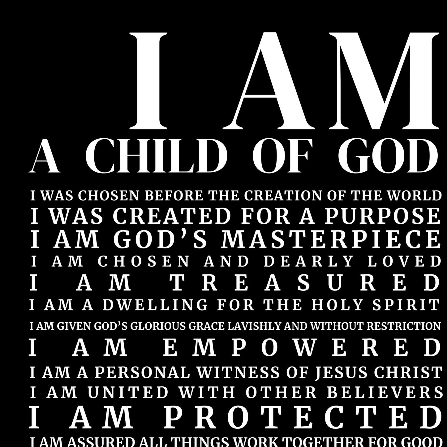 Psalm 82:6 I am a Child of God Print I am God's Masterpiece Christian Wall Art Bible Verse Print God's Promise of Eternal Life Printable