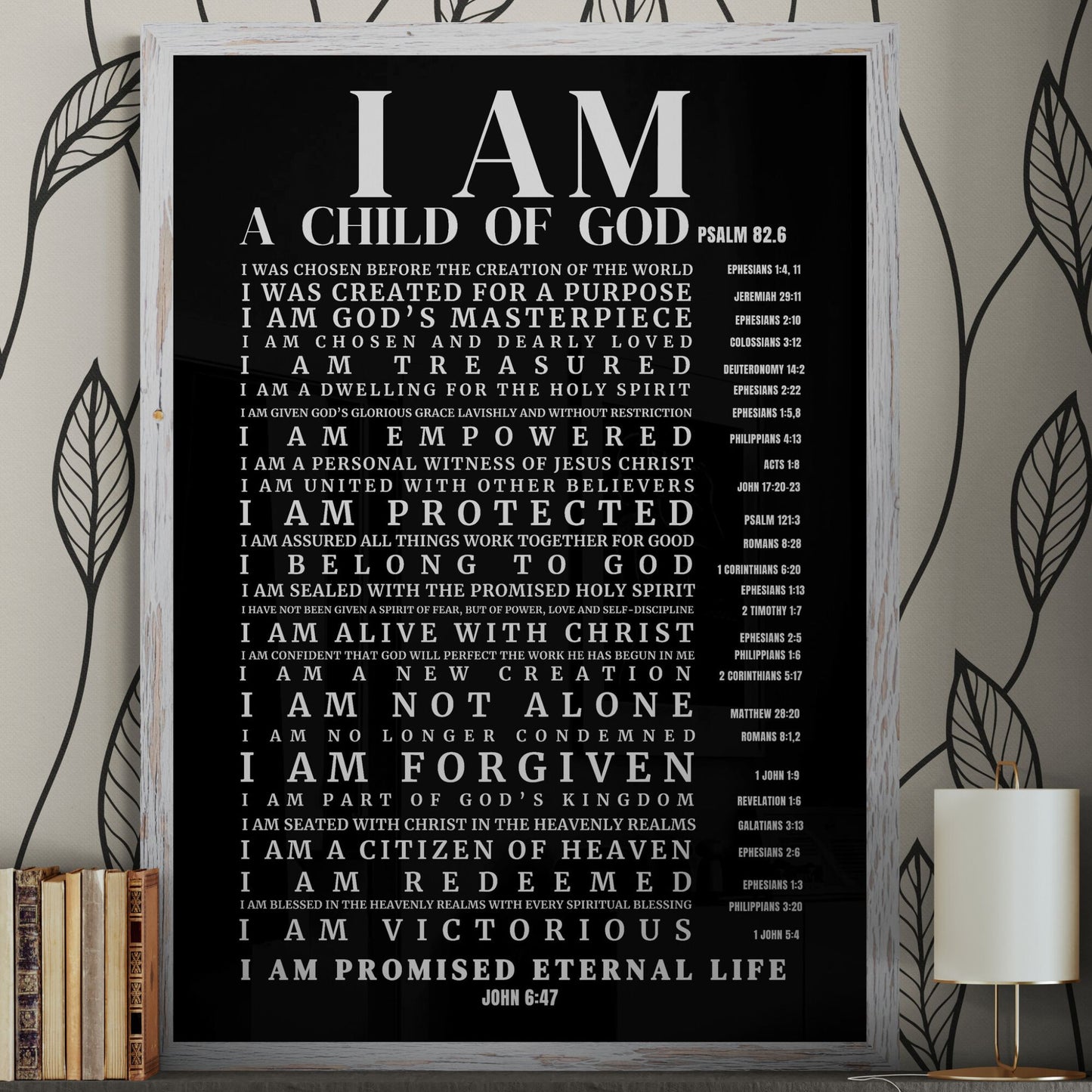 Psalm 82:6 I am a Child of God Print I am God's Masterpiece Christian Wall Art Bible Verse Print God's Promise of Eternal Life Printable