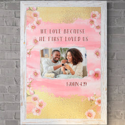 1 John 4:19 Bible Verse Personalized Custom Made Family Sign Couple Pr ...