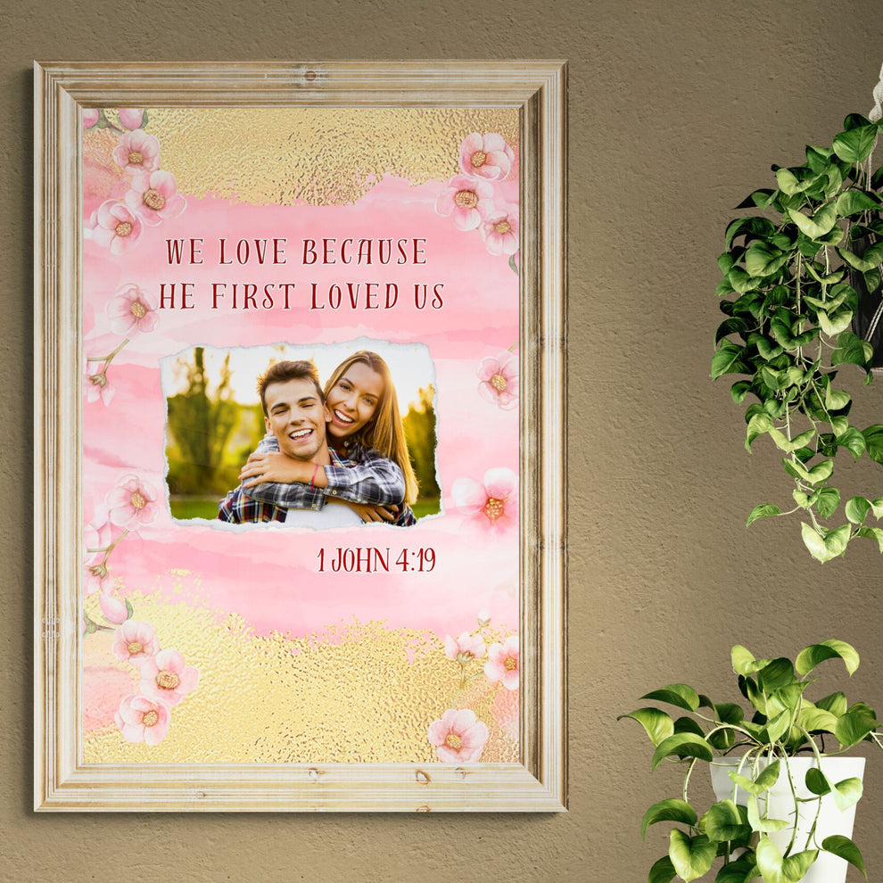 1 John 4:19 Bible Verse Personalized Custom Made Family Sign Couple Pr ...