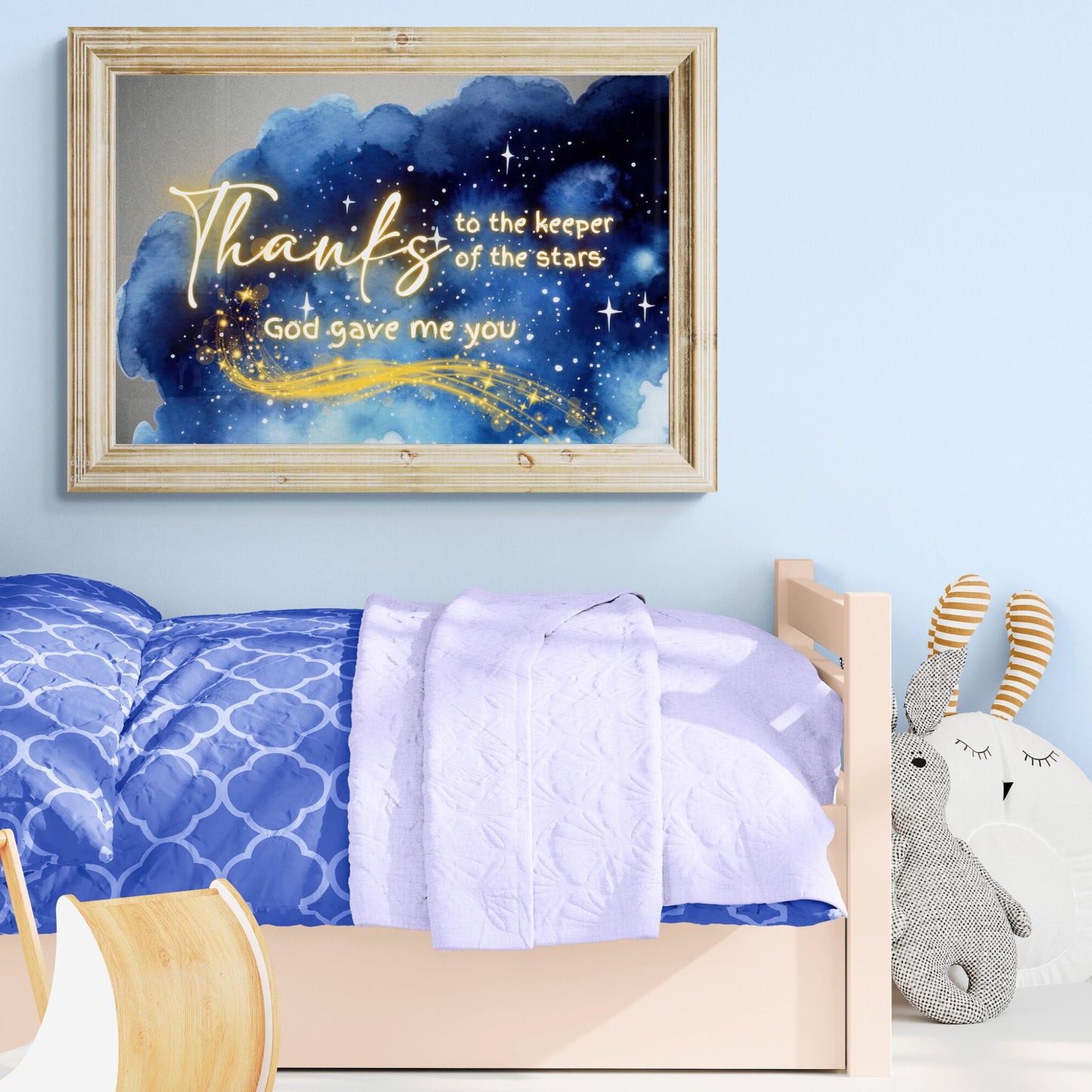 Thanks to the Keeper of the Stars, God Gave Me You Print Christian Wall Art Stars Poster Classic Semi-Glossy Paper Poster