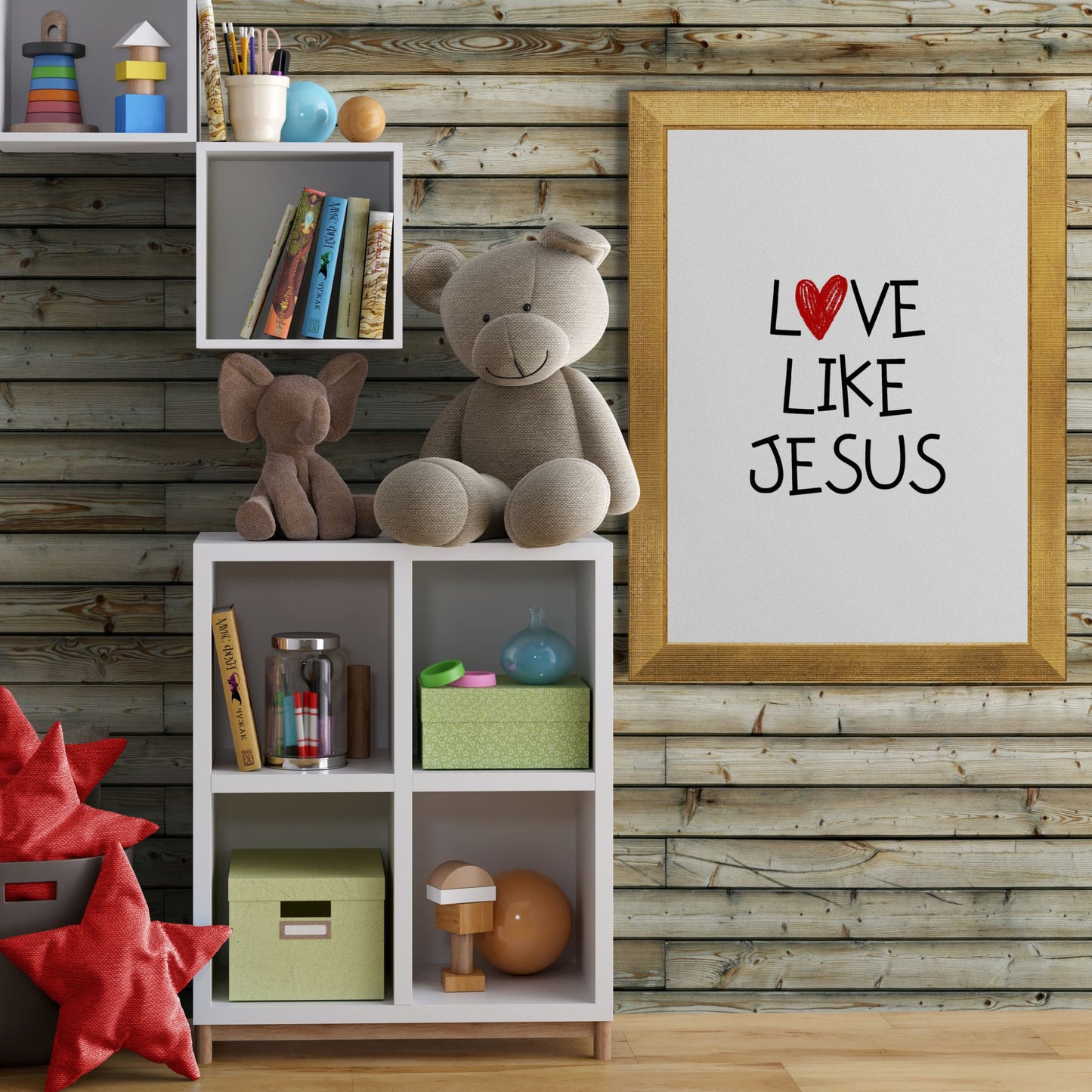 Love Like Jesus Poster Print Religious Poster Jesus is Love Children's Playroom Decor Child's Nursery Baby Shower Gift Minimalist Print