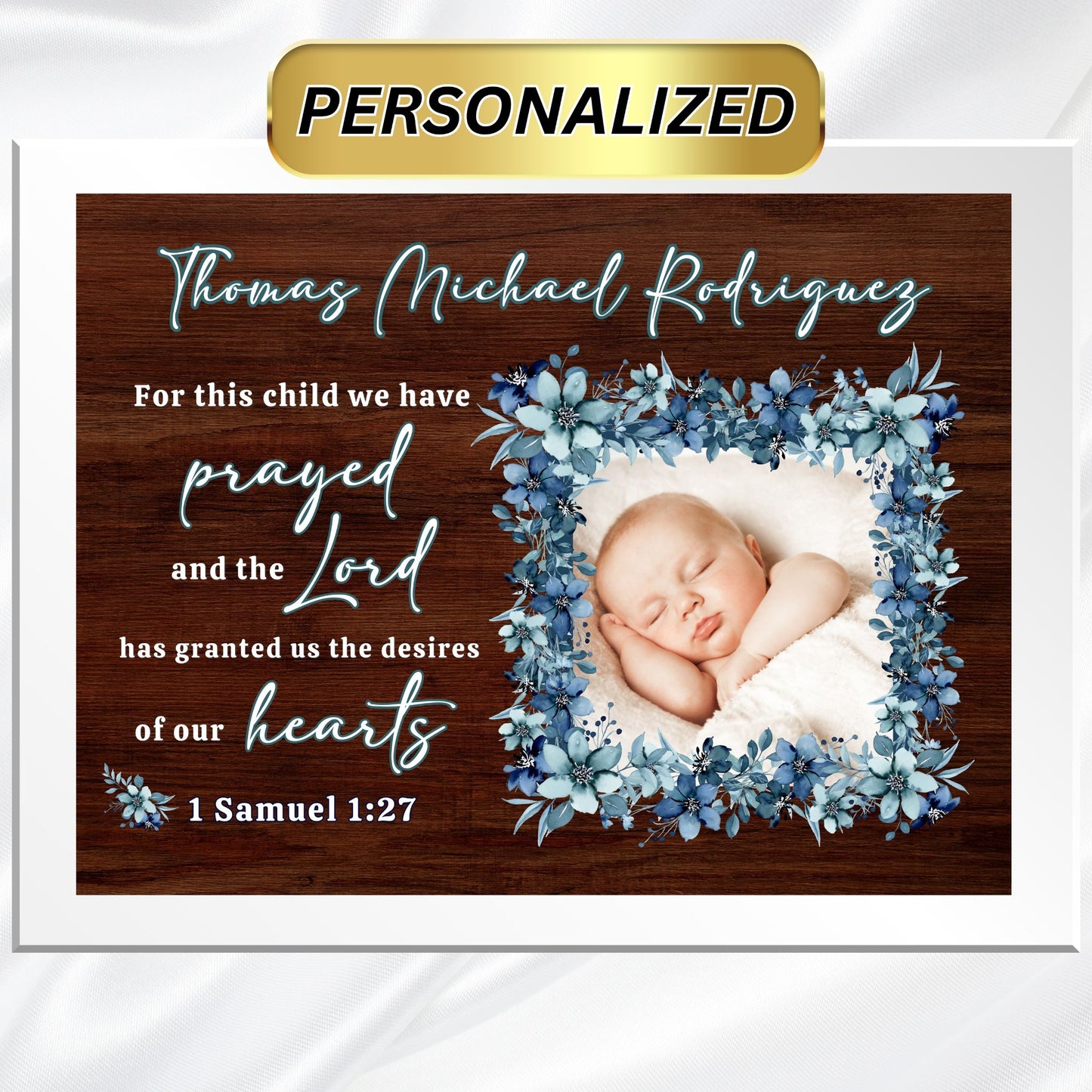 1 Samuel 1:27 Sign For This Child We Have Prayed Christian Wall Art Nursery Wall Art Custom Made Sign Above Crib Sign Baby Picture Newborn