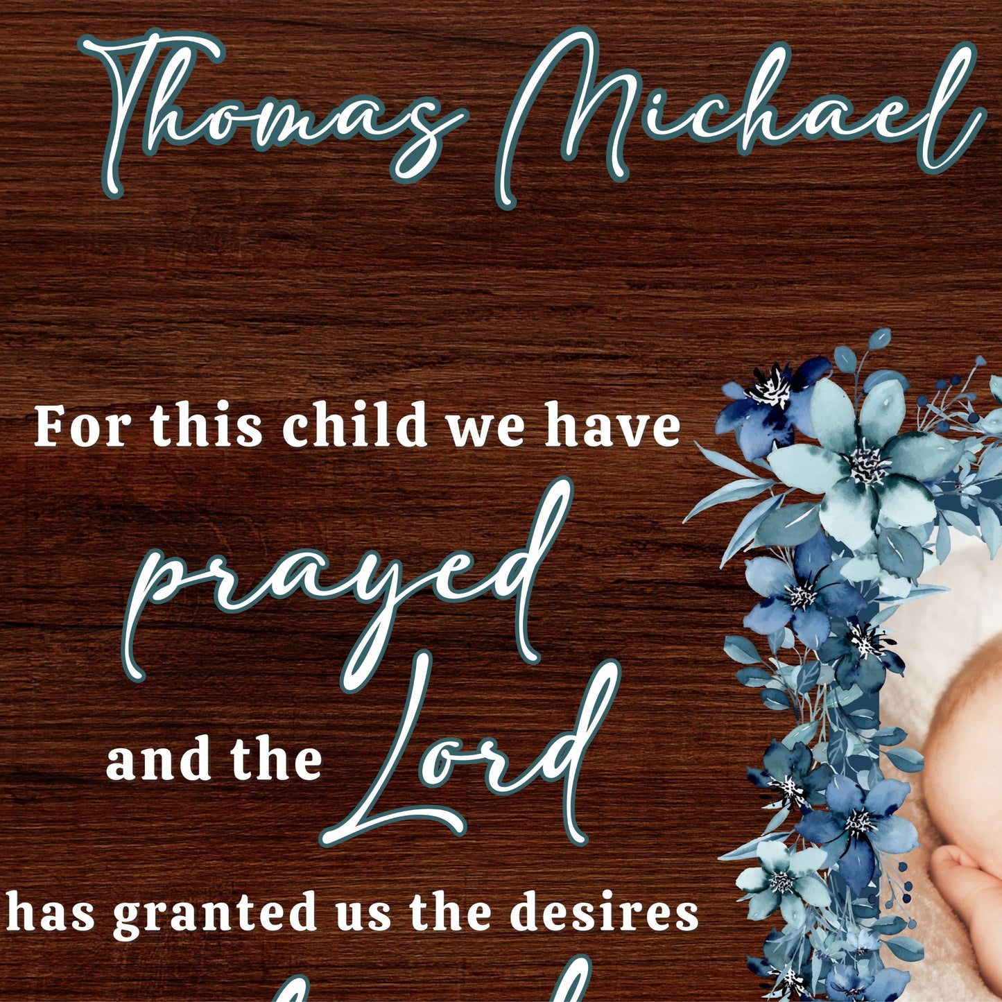 1 Samuel 1:27 Sign For This Child We Have Prayed Christian Wall Art Nursery Wall Art Custom Made Sign Above Crib Sign Baby Picture Newborn