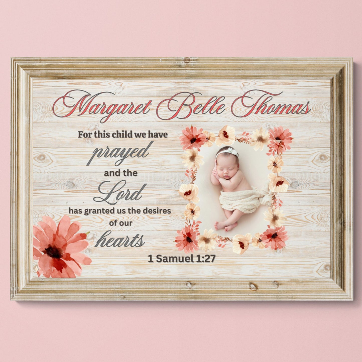 1 Samuel 1:27 Sign For This Child We Have Prayed Christian Wall Decor Nursery Wall Art Horizontal Sign Above Crib Sign Nursery Signs Newborn