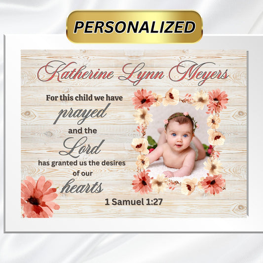 1 Samuel 1:27 Sign For This Child We Have Prayed Christian Wall Decor Nursery Wall Art Horizontal Sign Above Crib Sign Nursery Signs Newborn