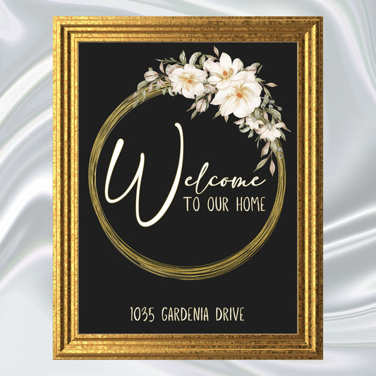 Welcome to Our Home Poster Sign Personalized Print Family Name Sign Address Print Family Name Print Customizable Poster