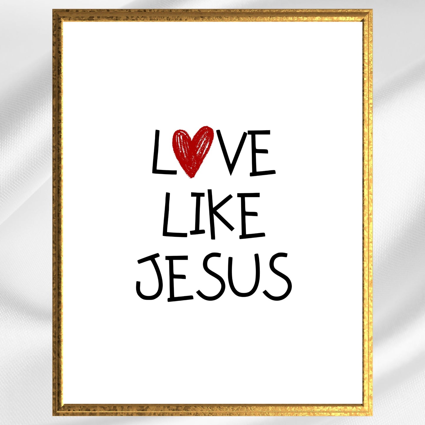 Love Like Jesus Poster Print Religious Poster Jesus is Love Children's Playroom Decor Child's Nursery Baby Shower Gift Minimalist Print
